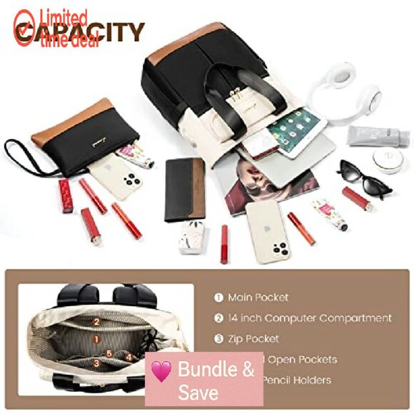 Convertible Mini Backpack Tote, Water-Resistant Nylon, Multi-Carry Daypack - Picture 5 of 7